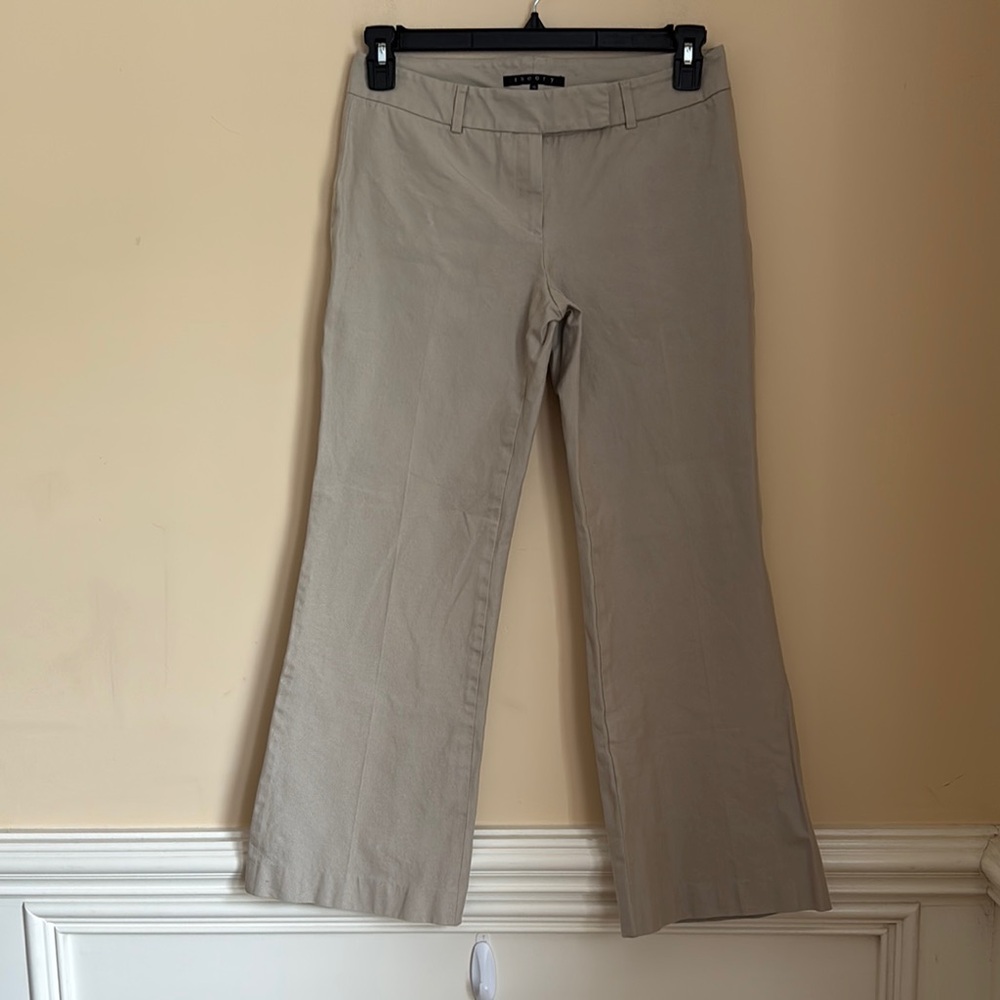 Theory Beige Khaki Women's Classic Straight Leg Dress Pants Size 10